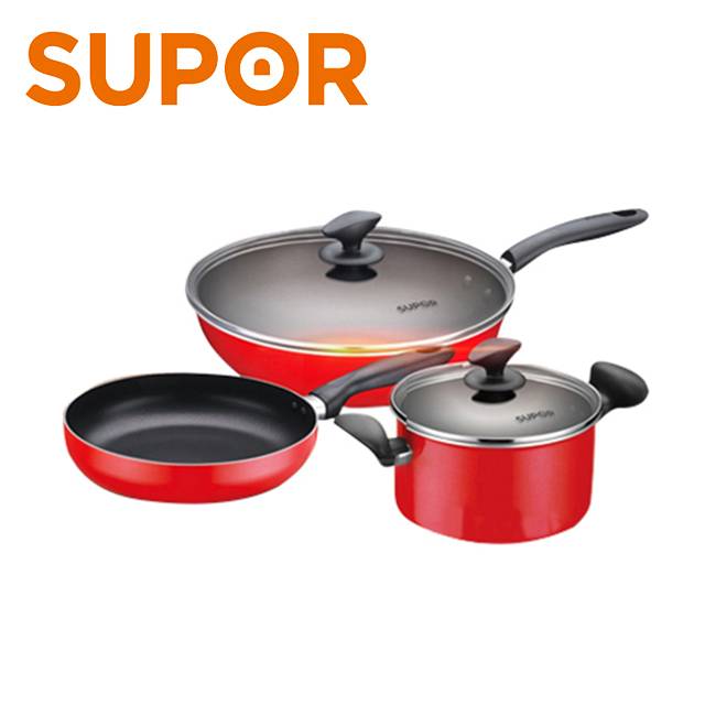 SUPOR Cookware Nonstick Stainless Steel 3 Piece Pot Set (TP1501E)