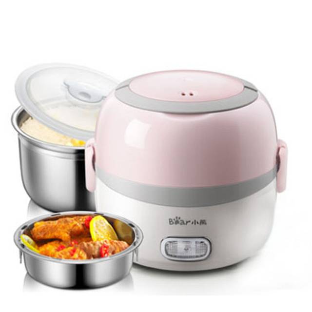 BEAR double-layer plugged in electric 304 stainless steel heating insulation electric lunch box (DFH-B13E5)