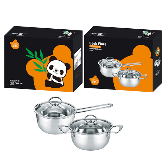 PANDA Stainless Steel Milk Pot & Soup Pot 2 Piece Set (Model: DTM1256)