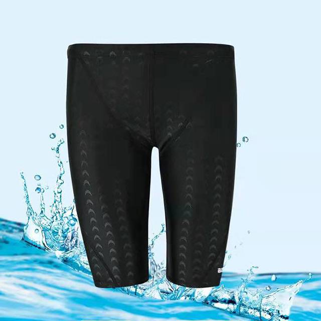 Sport PRO-MALE imitation shark skin competition swimming trunks -Middle leg(1602)