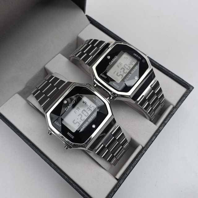 Casio Silver Series Couple Watch A159 M( First Copy ) + Gift